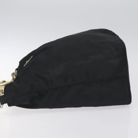 PRADA Hand Bag Nylon Metal Black Gold Auth 130971 - Picture 6 of 16